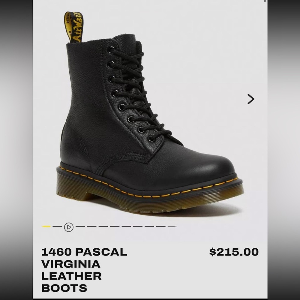 Dr Martens 1460 Pascal Virginia Leather Boots Size 6